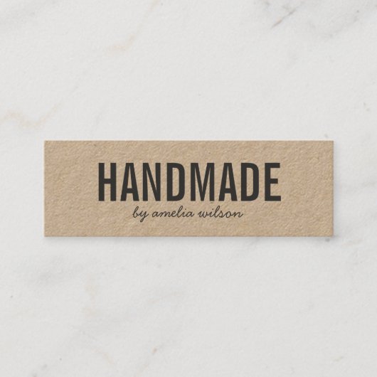 Einfache, stilvolle, handgefertigte Kraft Mini Visitenkarte (Vorderseite)