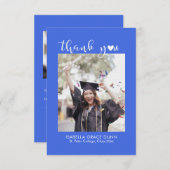 Einfache Stilvolle Herzkalligrafie Script Abschlus Dankeskarte (Vorne/Hinten)