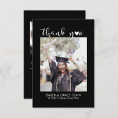 Einfache Stilvolle Herzkalligrafie Script Abschlus Dankeskarte (Vorne/Hinten)