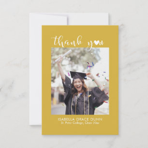 Einfache Stilvolle Herzkalligrafie Script Abschlus Dankeskarte