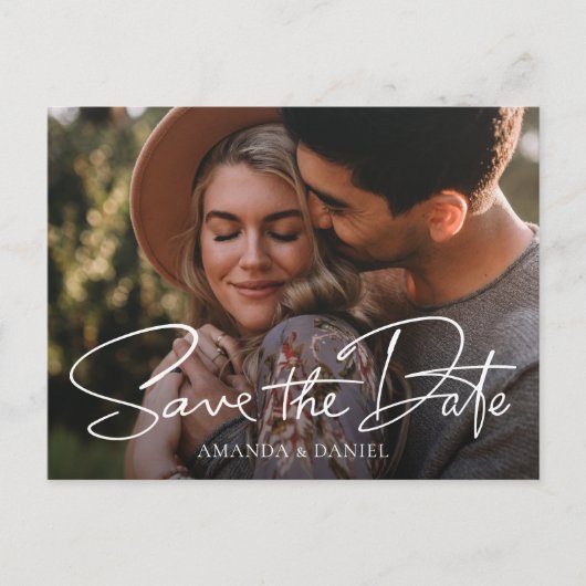 Einfache, stilvolle Hochzeit des Personalisierten  Einladungspostkarte (Vorderseite)