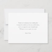 Einfache, stilvolle Hochzeit mit Burgundy Typograf Dankeskarte (Rückseite)