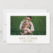 Einfache, stilvolle Hochzeit speichern Sie das Dat Einladung (Vorderseite)