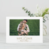 Einfache, stilvolle Hochzeit speichern Sie das Dat Einladung (Stehend Vorderseite)