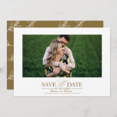 Einfache, stilvolle Hochzeit speichern Sie das Dat Einladung (Vorne/Hinten)