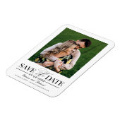 Einfache, stilvolle Hochzeit speichern Sie das Dat Magnet (Linke Seite)