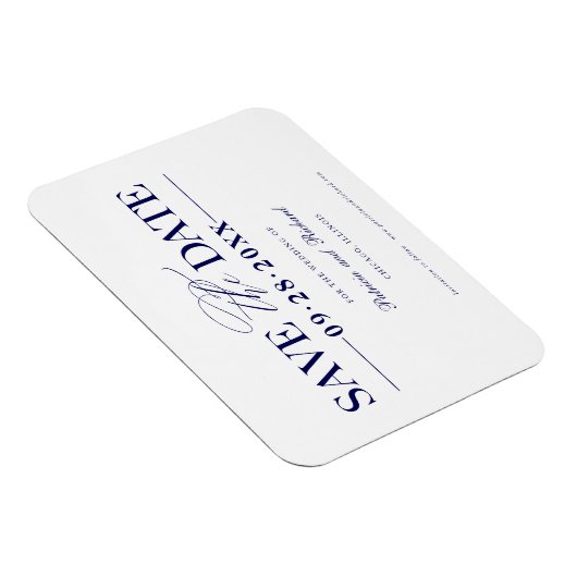 Einfache, stilvolle Hochzeit speichern Sie das Dat Magnet (Rechte Seite)