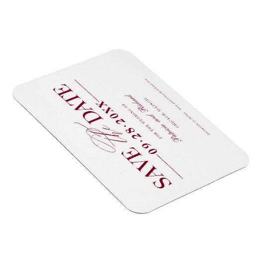 Einfache, stilvolle Hochzeit speichern Sie das Dat Magnet (Rechte Seite)