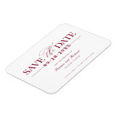 Einfache, stilvolle Hochzeit speichern Sie das Dat Magnet (Linke Seite)