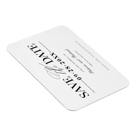 Einfache, stilvolle Hochzeit speichern Sie das Dat Magnet (Rechte Seite)