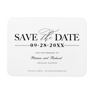 Einfache, stilvolle Hochzeit speichern Sie das Dat Magnet