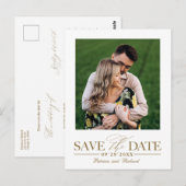 Einfache, stilvolle Hochzeit speichern Sie das Dat Postkarte (Vorne/Hinten)