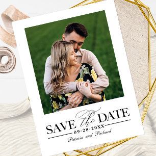 Einfache, stilvolle Hochzeit speichern Sie das Dat Postkarte