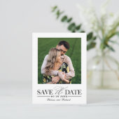 Einfache, stilvolle Hochzeit speichern Sie das Dat Postkarte (Stehend Vorderseite)