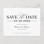Einfache, stilvolle Hochzeit speichern Sie das Dat Postkarte (Vorderseite)