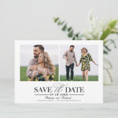 Einfache, stilvolle Hochzeit speichern Sie das Fot Einladung (Stehend Vorderseite)