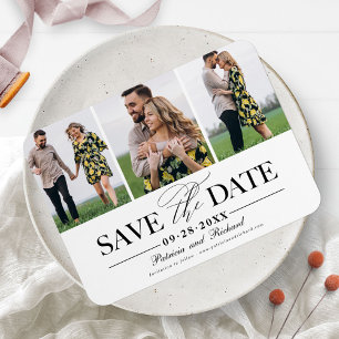 Einfache, stilvolle Hochzeit speichern Sie das Fot Magnet