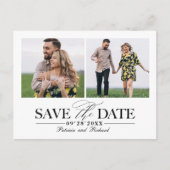 Einfache, stilvolle Hochzeit speichern Sie das Fot Postkarte (Vorderseite)