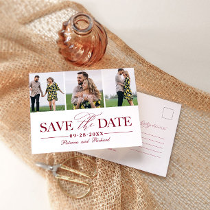 Einfache, stilvolle Hochzeit speichern Sie das Fot Postkarte