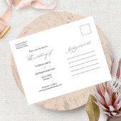 Einfache, stilvolle Hochzeit speichern Sie das Fot Postkarte
