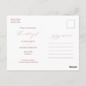 Einfache, stilvolle Hochzeit speichern Sie das Fot Postkarte (Rückseite)