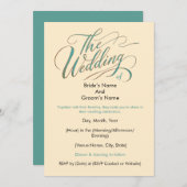 Einfache stilvolle Hochzeit - zeitlos und elegant Einladung (Vorne/Hinten)