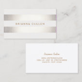 Einfache, stilvolle IMITATE Silber und Weiß gestre Visitenkarte (Vorne/Hinten)