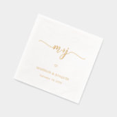 Einfache, stilvolle Initials Moderne Mit Monogramm Servietten Mit Folie (Links)