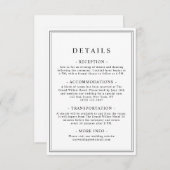 Einfache, stilvolle Klassik-Typografie-Hochzeitsde Begleitkarte (Vorne/Hinten)