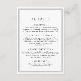 Einfache, stilvolle Klassik-Typografie-Hochzeitsde Begleitkarte