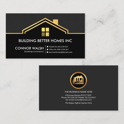 Einfache, stilvolle Konstruktion des Gebäude auf d Visitenkarte (Vorne/Hinten)