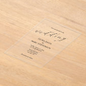 Einfache, stilvolle, minimalistische Kalligraphie- Acryleinladungen (Ablage )