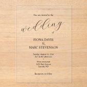 Einfache, stilvolle, minimalistische Kalligraphie- Acryleinladungen (Vorderseite)