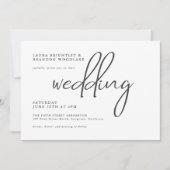 Einfache, stilvolle, moderne Minimalistische Scrip Einladung (Vorderseite)