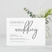 Einfache, stilvolle, moderne Minimalistische Scrip Einladung (Stehend Vorderseite)