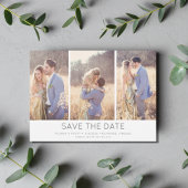 Einfache, stilvolle moderne Multi-Foto-Hochzeit Save The Date