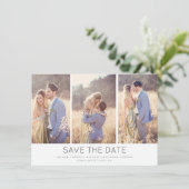 Einfache, stilvolle moderne Multi-Foto-Hochzeit Save The Date (Stehend Vorderseite)