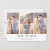 Einfache, stilvolle moderne Multi-Foto-Hochzeit Save The Date (Vorderseite)