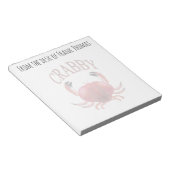 Einfache Stilvolle Nature Crabby Crab Typografie Notizblock (angewinkelt)