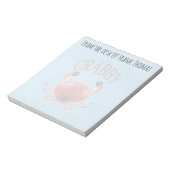 Einfache Stilvolle Nature Crabby Crab Typografie Notizblock (Rotiert)