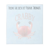 Einfache Stilvolle Nature Crabby Crab Typografie Notizblock (Vorderseite)