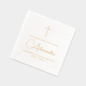 Einfache, stilvolle religiöse Taufe - Cross Name S Servietten Mit Folie (Links)