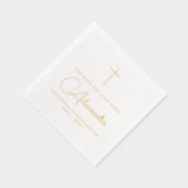 Einfache, stilvolle religiöse Taufe - Cross Name S Servietten Mit Folie (Rechts)