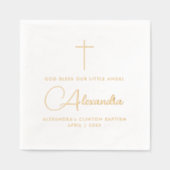 Einfache, stilvolle religiöse Taufe - Cross Name S Servietten Mit Folie (Vorderseite)