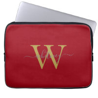 Einfache Stilvolle Rote Monogrammnamen und Anfangs