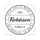 Einfache, stilvolle Round Family Name Rücksendeadr Permastempel (Design)
