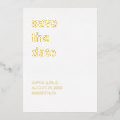 Einfache, stilvolle Save the Date Foil-Einladung Folieneinladung (Vorderseite)