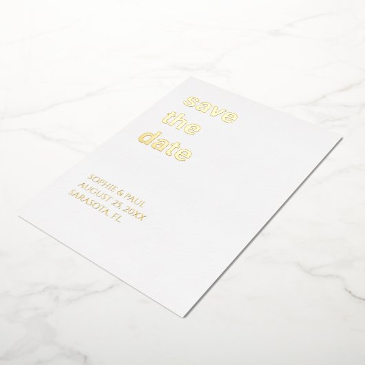 Einfache, stilvolle Save the Date Foil-Einladung Folieneinladung (Gedreht)