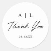 Einfache, stilvolle Schwarz-Weiß-Hochzeit Vielen D Runder Aufkleber (Vorderseite)