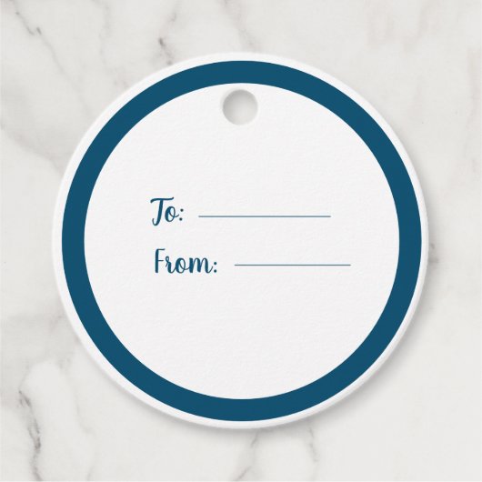 Einfache, stilvolle Script Navy Blue Wedding Geschenkanhänger (Vorderseite)